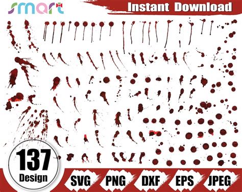 Blood Splatter Svg Bundle Paint Blood Splatter Svg Clipart Etsy Espa A