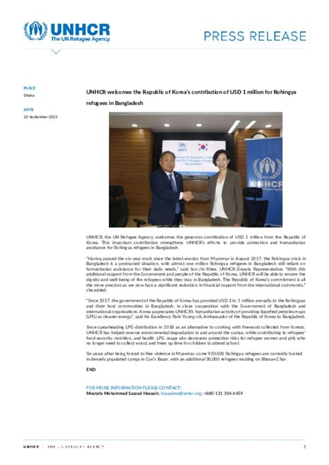 Document Press Release English Unhcr Welcomes The Republic Of Korea