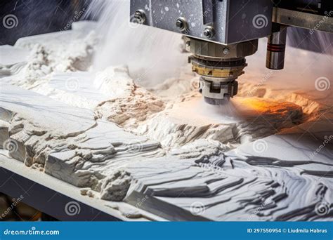 Cnc Milling Machine Cutting The Mold Part With The Solid Ball Endmill