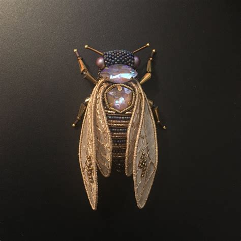 Cicada Insect Exclusive Beaded Pin Brooch Handmade With Etsy Brooch