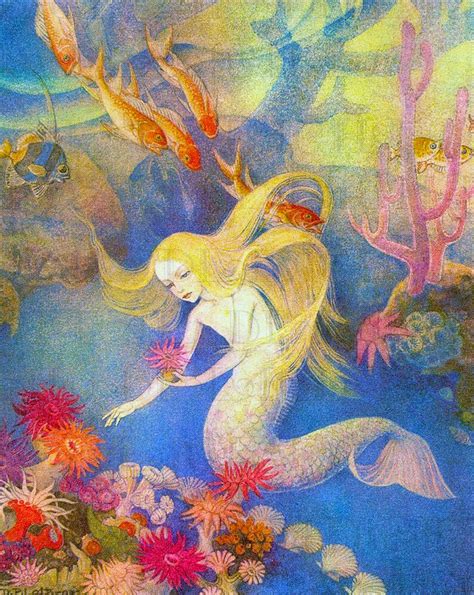 Vivid Mermaid Vintage Fairy Tale Book Illustration Vintage Etsy