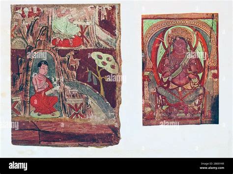 China/Silk Road: Bodhisattvas and acolytes in murals from Turfan Oasis ...