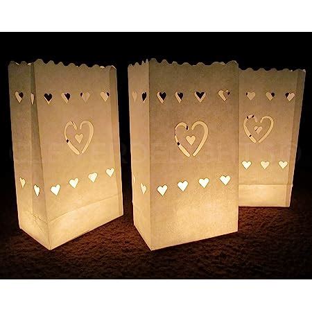 Amazon CleverDelights White Luminary Bags 50 Count Heart Of