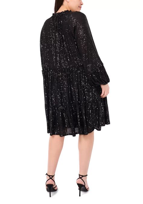 CeCe Plus Size Sequin Babydoll Dress | Belk