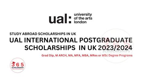 UAL International Postgraduate UK Scholarships 2023 2024 Fully Funded