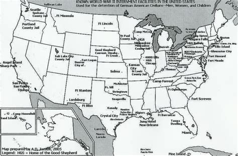 A Map Of All The Internment Camps For Germans And German Americans