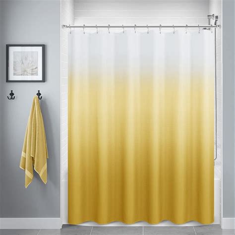 Black Shower Curtain Polyester Ombre Bath Shower Curtains For Bathroom Textured Fabric