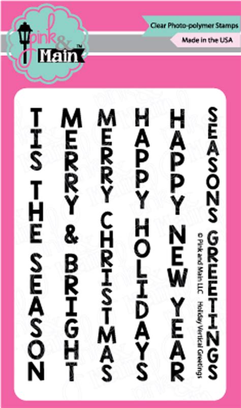 Pink Main Holiday Vertical Greetings Stamp 812842026328