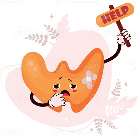 Unhappy Cartoon Thyroid 23254465 Png