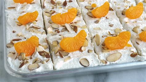 Mandarin Orange Sheet Cake with Whipped Cream Frosting + VIDEO