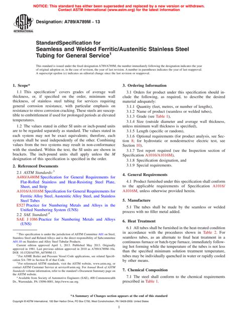 Astm A A M Standard Specification For Seamless And Welded