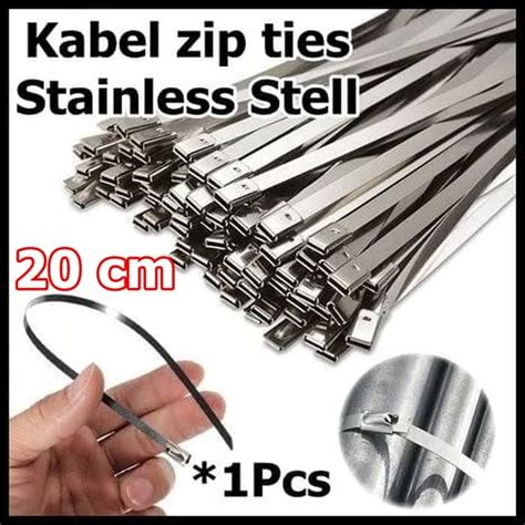 Jual Kabel Cable Tie Zip Ties Bahan Besi Stainless Stell Panjang 20 Cm