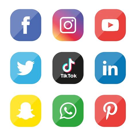 Premium Vector Social Media Icons Set Logo Vector Illustrator