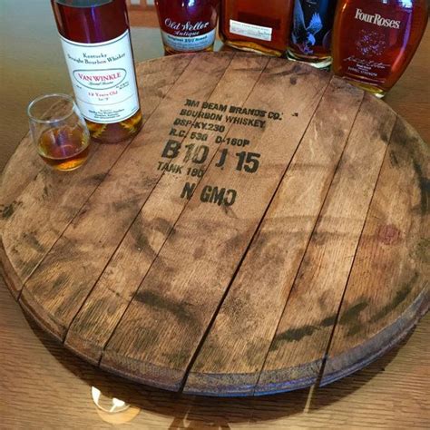 Bourbon Barrel Head Lazy Susan Barrel Top Serving Tray Makers Mark