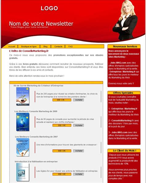 Mod Le De Newsletter Gratuit Financial Report