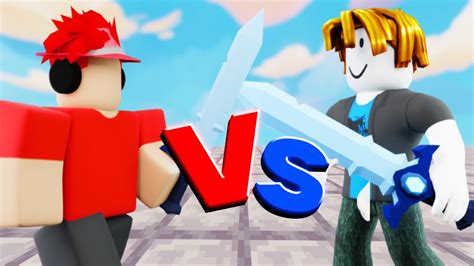 1v1ing My Friend Roblox Bedwars Youtube