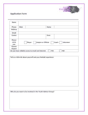 Fillable Online Netballkapiti Org Application Form Netball Kapiti Fax