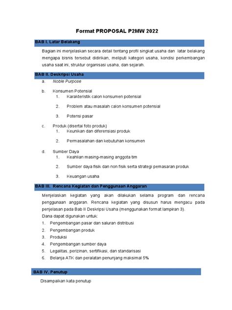 Format Proposal P2mw 2022 Pdf