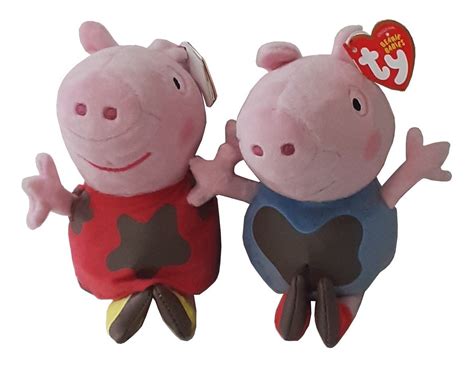 Pelúcia Peppa Pig E Irmão George Pig Lama 19 Cm Original Dtc