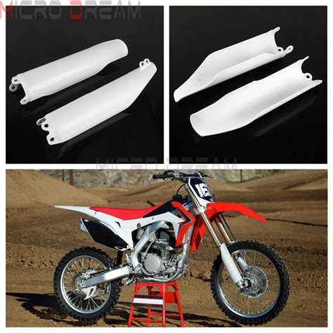 White Supermoto Enduro Fork Guard Plastic Front Fork Cover For Honda