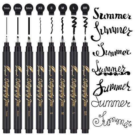 Amazon.com : 8 pcs Calligraphy Pen Hand Lettering Pens Calligraphy Brush Pens for Writing Brush ...