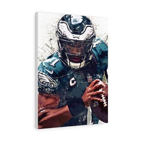 Jalen Hurts Poster Philadelphia Eagles Canvas Wrap Man Etsy