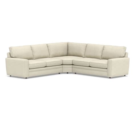 Pearce Square Arm Upholstered 3 Piece L Sectional With Wedge Pottery Barn