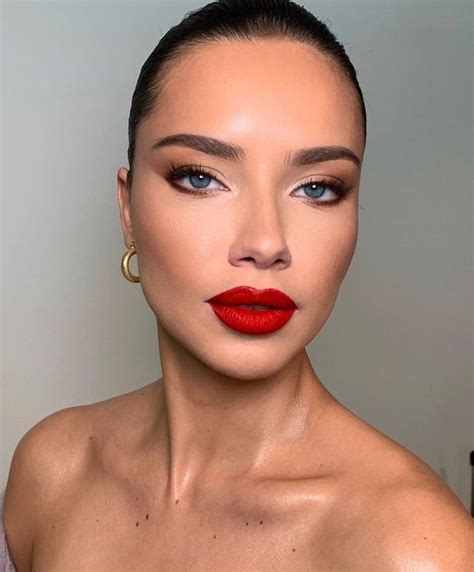 Valentines Day Makeup Look X Adriana Lima Red Lip Makeup Red Lips