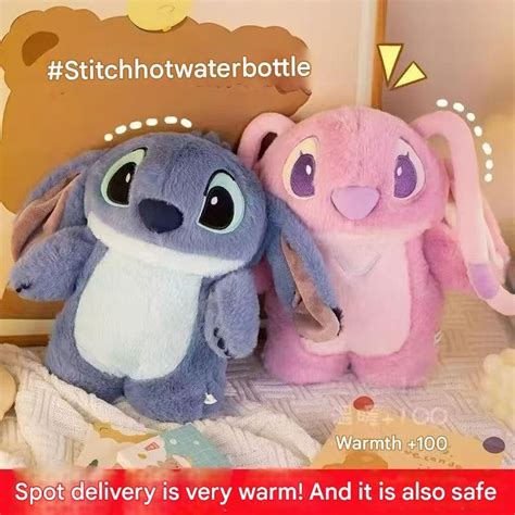 Anime Kawaii Turo Lilo Stitch Plush Hot Water Bottle Winter Women S Home Water Filling Hand