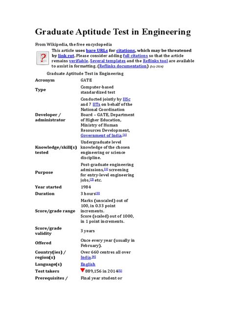 Graduate Aptitude Test in Engineering | Science And Technology | Academia