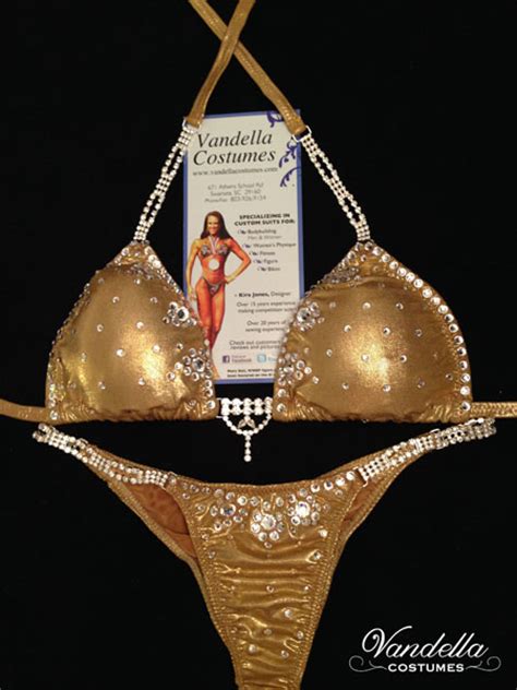 Gold Bikini Competition Suit Rhinestone Connectors