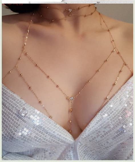 Rhinestone Body Chain Tassel Body Chain Beach Chain Bikini Etsy