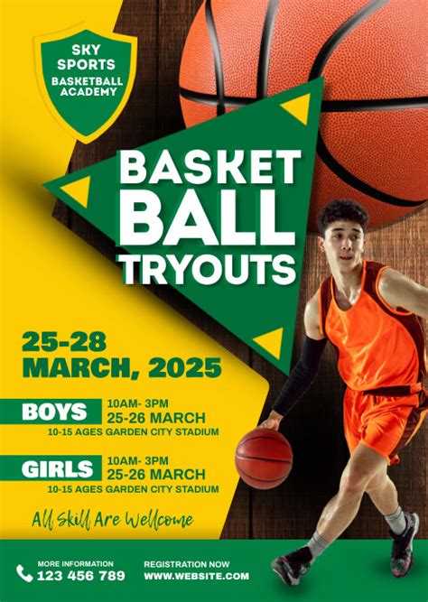 Basketball Tryouts Flyer Template Postermywall