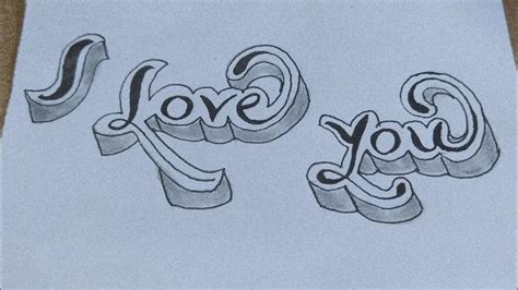 How To Make 3D I LOVE YOU On Paper I Love You Drawings I Love You