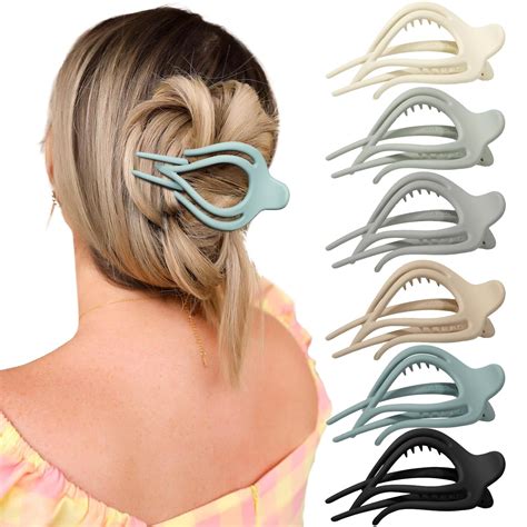 French Concord Flat Hair Clips 6PCS Curved Hair Claw No Slip Hair