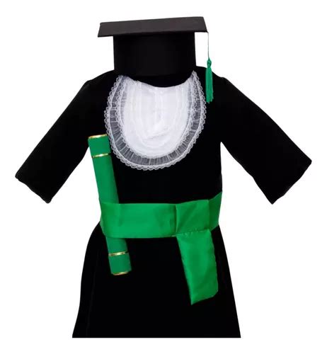 Beca De Formatura Para Infantil Completa Preto E Verde Parcelamento