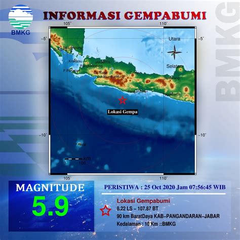 Bmkg Gempa 59 Magnitudo Guncang Pangandaran Metrojabarid