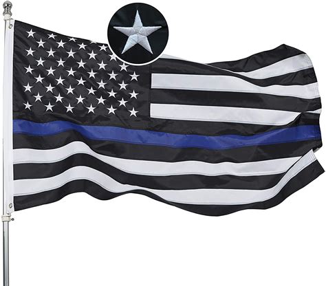 Homissor Thin Blue Line American Flag 3x5 Police Blue Lives Matter