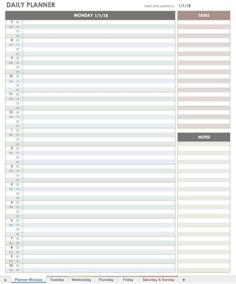 Daily Calendar Template Printable