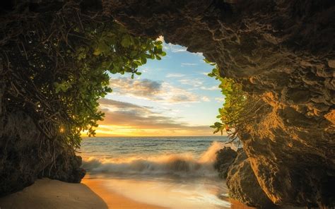 nature, Landscape, Beach, Cave, Sea, Sunset, Sand, Clouds, Maui, Island ...