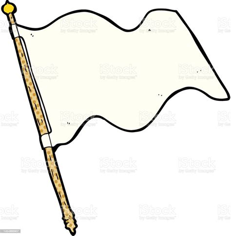 Cartoon White Flag Stock Illustration Download Image Now Art