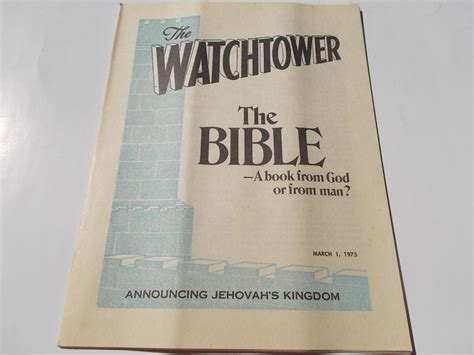 The Watchtower (March 1, 1975): Announcing Jehovah's Kingdom (Single ...