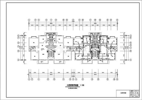 青岛市某六层三类住宅楼电气cad布置图居住建筑土木在线