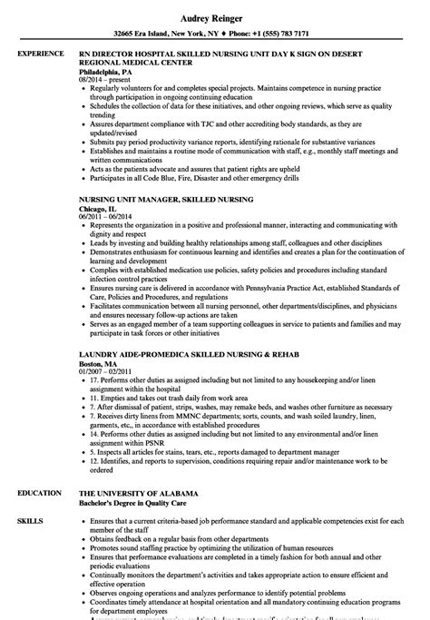 Skilled Nursing Resume Samples Velvet Jobs