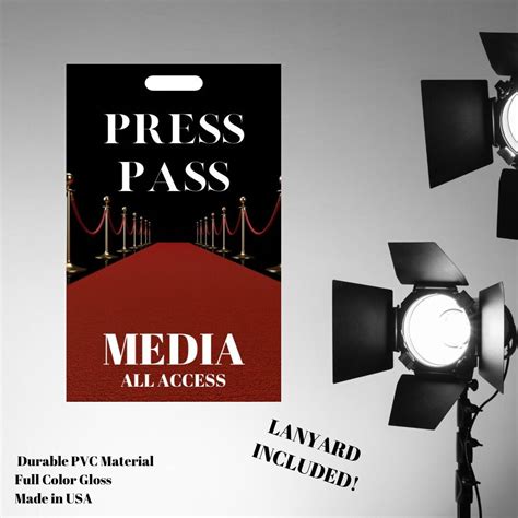 Media All Access Pass Press Pass Custom Event Passes Etsy