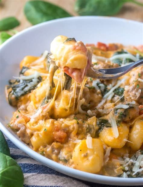 One Pot Creamy Sausage Gnocchi A Quick And Easy Weeknight Dinner