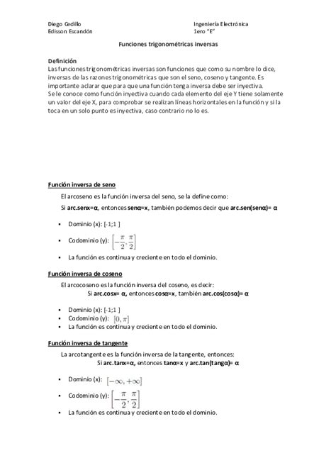 Doc Funciones Trigonométricas Inversas