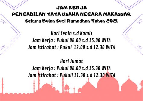 Jam Kerja Ptun Makassar Selama Puasa Ramadhan Tahun Pengadilan