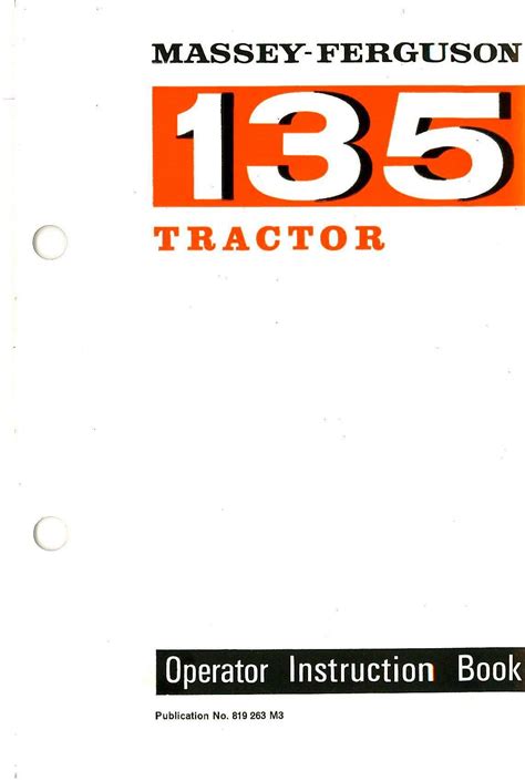 Massey Ferguson Tractor 135 Operators Manual Mf135