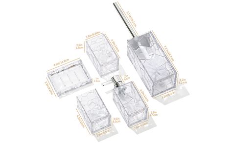 Clear Acrylic Bathroom Accessories Set Rust Free